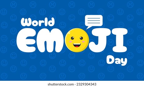 Gráfico vectorial del afiche del día del emoticono mundial, 17 de julio. Día importante