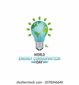 vector graphic of world energy conservation day good for world energy conservation day celebration. flat design. flyer design.flat illustration.