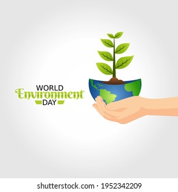 vector graphic of world environment day good for world environment day celebration. flat design. flyer design.flat illustration.