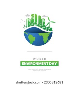 vector graphic of world environment day is good for world environment day celebrations. flat design. flyer design.flat illustration.