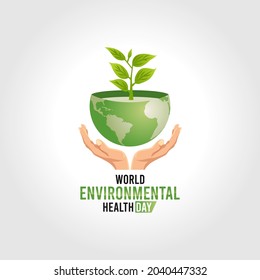 Vector Graphic Of World Environmental Health Day Good For World Environmental Health Day Celebration. Flat Design. Flyer Design.flat Illustration.