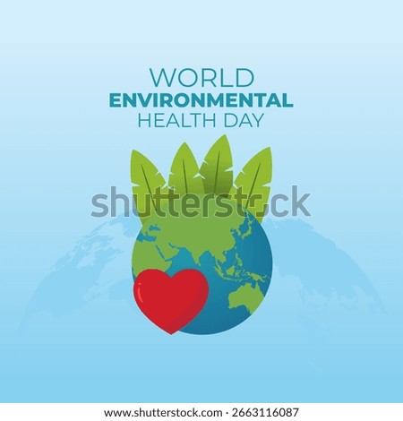Vector graphic of World Environmental Health Day for World Environmental Health Day celebration.