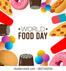 Vector graphic of world food day good for world food day celebration. flat design. flyer design.flat illustration.