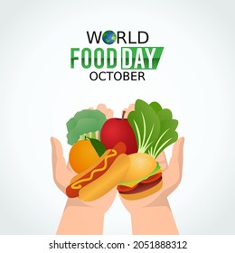 vector graphic of world food day good for world food day celebration. flat design. flyer design.flat illustration.