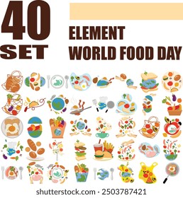 vector graphic of world food day good for world food day celebration. flat design. flyer design.flat illustration.