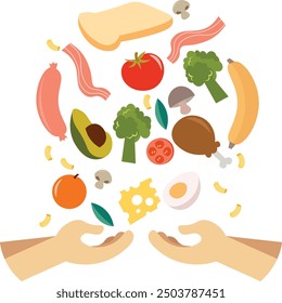 vector graphic of world food day good for world food day celebration. flat design. flyer design.flat illustration.