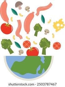 vector graphic of world food day good for world food day celebration. flat design. flyer design.flat illustration.