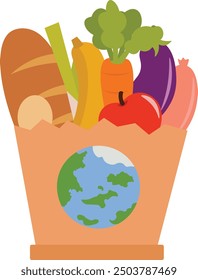 vector graphic of world food day good for world food day celebration. flat design. flyer design.flat illustration.