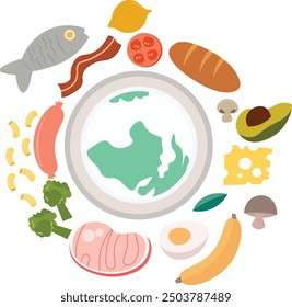 vector graphic of world food day good for world food day celebration. flat design. flyer design.flat illustration.