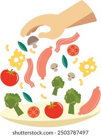 vector graphic of world food day good for world food day celebration. flat design. flyer design.flat illustration.