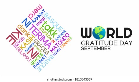 Vector graphic of world gratitude day good for world gratitude day celebration. flat design. flyer design.flat illustration.