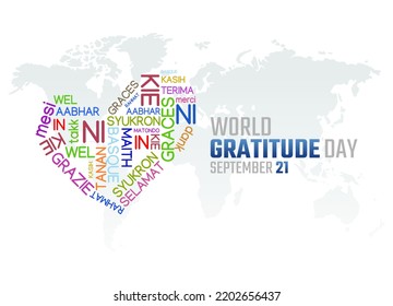 vector graphic of world gratitude day good for world gratitude day celebration. flat design. flyer design.flat illustration.