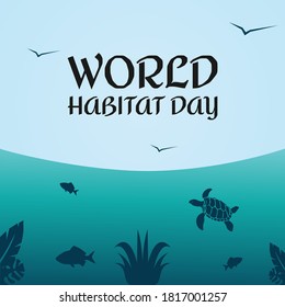 Vector graphic of world habitat day good for world habitat day celebration. flat design. flyer design.flat illustration.