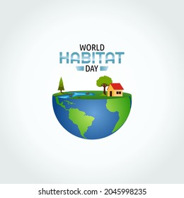 vector graphic of world habitat day good for world habitat day celebration. flat design. flyer design.flat illustration.