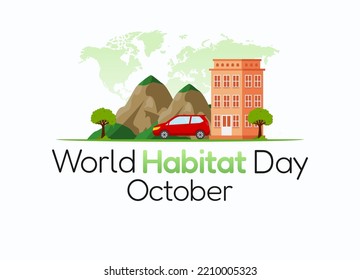 vector graphic of world habitat day good for world habitat day celebration. flat design. flyer design.flat illustration.