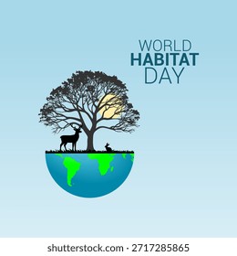 gráfico vetorial do Dia Mundial do Habitat ideal para a celebração do Dia Mundial do Habitat