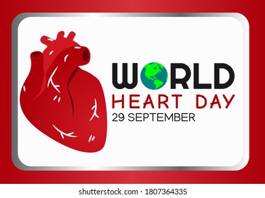 Vector graphic of world heart day good for world heart day celebration. flat design. flyer design.flat illustration.