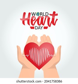 vector graphic of world heart day good for world heart day celebration. flat design. flyer design.flat illustration.