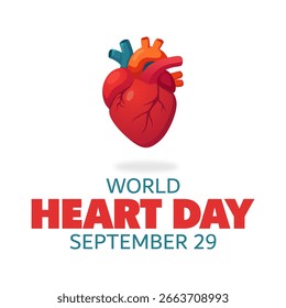 vector graphic of World Heart Day ideal for World Heart Day celebration
