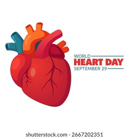 Vector graphic of World Heart Day ideal for World Heart Day celebration.
