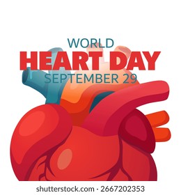 Vector graphic of World Heart Day ideal for World Heart Day celebration.
