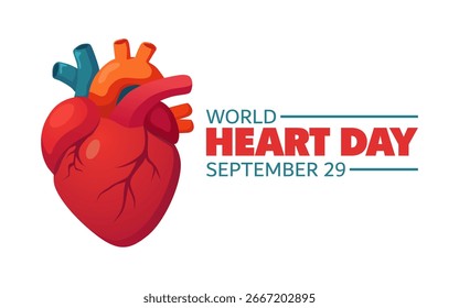 Vector graphic of World Heart Day ideal for World Heart Day celebration.
