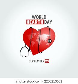 vector graphic of world hearth day good for world hearth day celebration. flat design. flyer design.flat illustration.