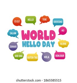 vector graphic of world hello day good for world hello day celebration. flat design. flyer design.flat illustration.