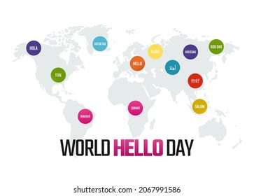 vector graphic of world hello day good for world hello day celebration. flat design. flyer design.flat illustration.