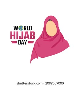 vector graphic of world hijab day good for world hijab day celebration. flat design. flyer design.flat illustration.