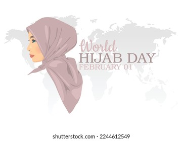 gráfico vectorial del día mundial del hiyab bueno para la celebración del Día Mundial del Hiyab. diseño plano. diseño de volante.ilustración plana.