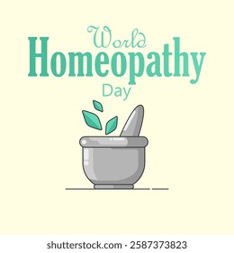 vector graphic of World Homeopathy Day ideal for World Homeopathy Day celebration.