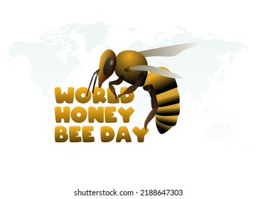 vector graphic of world honey bee day good for world honey bee day celebration. flat design. flyer design. flat illustration.
