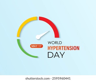 Vector graphic of World Hypertension Day. May 17. High Blood Pressure awareness day victor template. Red Love Image, Stethoscope and Tensiometer image. Banner poster, flyer and background design