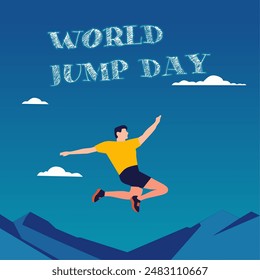 vector graphic of world jump day good for world jump day celebration. flat design. flyer design.flat illustration.