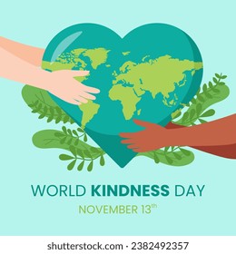 Vector graphic of world kindness day suitable for poster, card and social media post