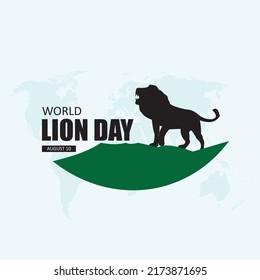 Vector graphic of world lion day good for world lion day celebration. flat design. flyer design.flat illustration. lion. animal.