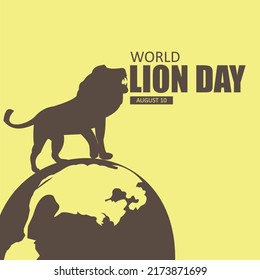Vector graphic of world lion day good for world lion day celebration. flat design. flyer design.flat illustration. lion. animal.