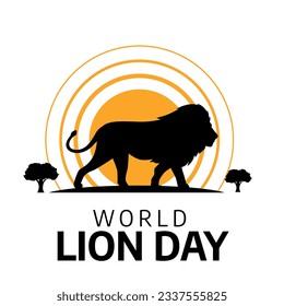 gráfico vectorial del Día Mundial del León bueno para la celebración del Día Mundial del León. diseño plano. diseño de volante.ilustración plana.