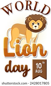 Vector graphic for World Lion Day, August 10th