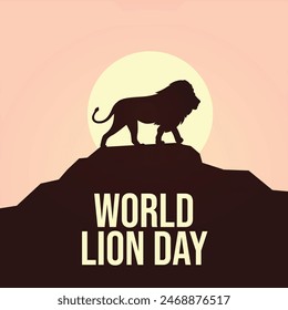 Gráfico de Vector del Día Mundial del León ideal para la celebración del Día Mundial del León.