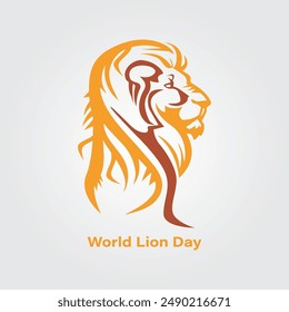 Vector graphic of World Lion Day good for world lion day celebration. flat design. flyer design. Flat illustration. lion logo. animal.
