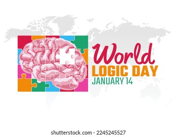 gráfico vectorial del día de la lógica mundial bueno para la celebración del día de la lógica mundial. diseño plano. diseño de volante.ilustración plana.