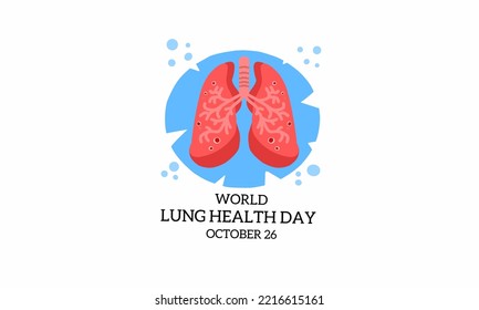 Vector graphic of world lung health day for world lung health day celebration. flat design. Line art design. flyer design. flat illustration. Banner design. October 26