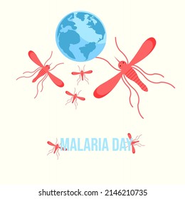 vector graphic of world malaria day good for national world malaria day celebration. flat design. flyer design.flat illustration.