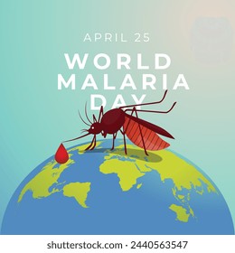 Gráfico vectorial del Día Mundial de la Malaria ideal para la celebración del Día Mundial de la Malaria.