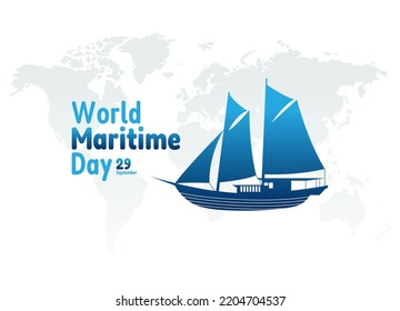 vector graphic of world maritime day good for world maritime day celebration. flat design. flyer design.flat illustration.