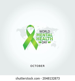 Vector Graphic Of World Mental Health Day Good For World Mental Health Day Celebration. Flat Design. Flyer Design.flat Illustration.