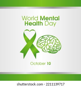 gráfico vectorial del día mundial de la salud mental bueno para la celebración del día mundial de la salud mental. diseño plano. diseño de volante.ilustración plana.