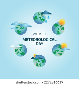 vector graphic of world meteorological day good for world meteorological day celebration. flat design. flyer design.flat illustration.